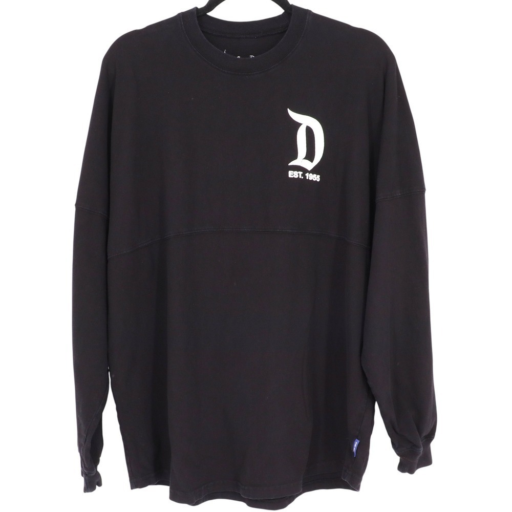 Disney Parks EST 1955 Spirit Jersey Size M Black Long Sleeve Cotton Sweatshirt